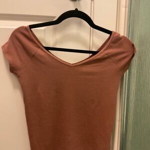 American Eagle Outfitters Short Sleeve Top - Warm Brown